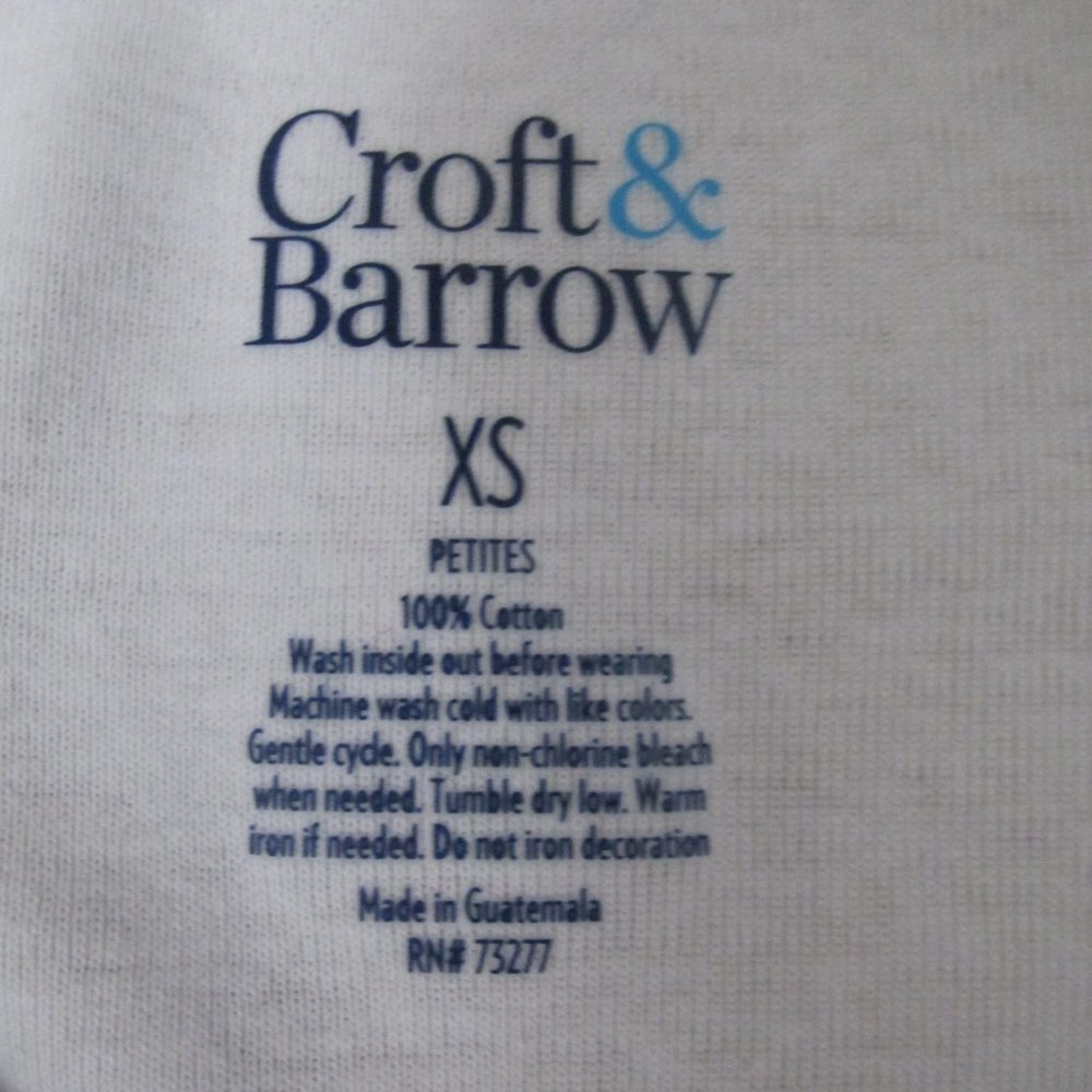 CROFT & BARROW WOMENS SIZE XS T-SHIRT RED, WHITE, BLUE FLAG SHORT SLEEVE TOP NWT - Picture 4 of 4